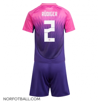 Billige Fotballdrakt Tyskland Antonio Rudiger #2 Replika Bortedraktsett Barn EM 2024 Kortermet (med bukser)